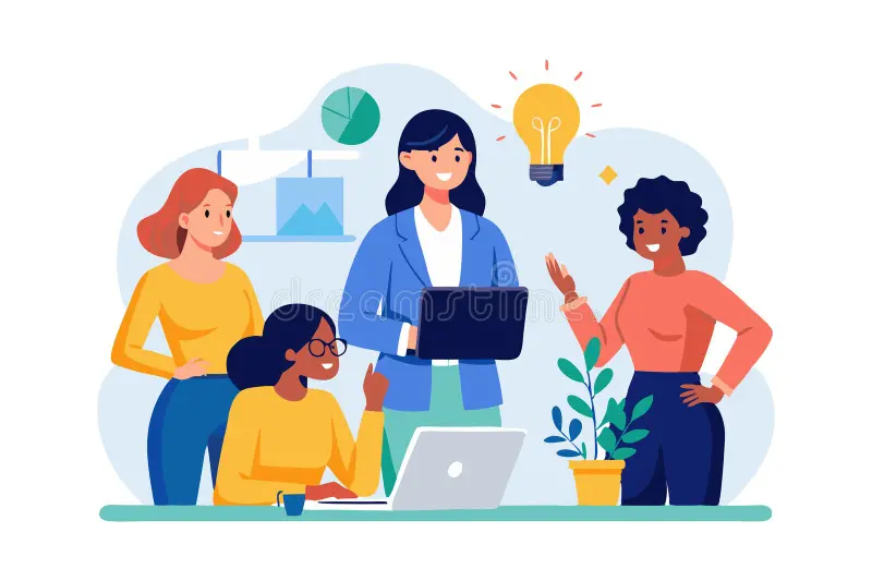 Women collaborating in a meeting